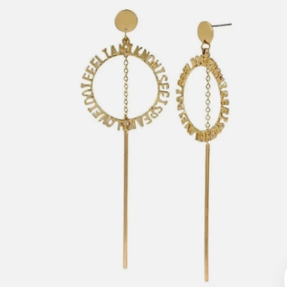 🎅 BCBGeneration Gold I… Earrings Circle Dangle Earrings NWT - Picture 4 of 7